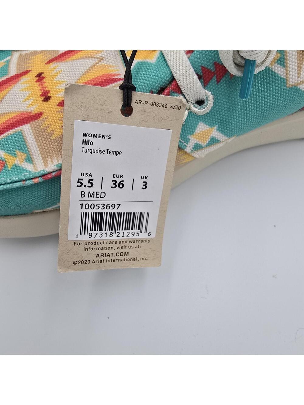 Women’s Ariat Hilo Turquoise Tempe Aztec Western Casual Shoes NWT Size 5.5 - Picture 7 of 8